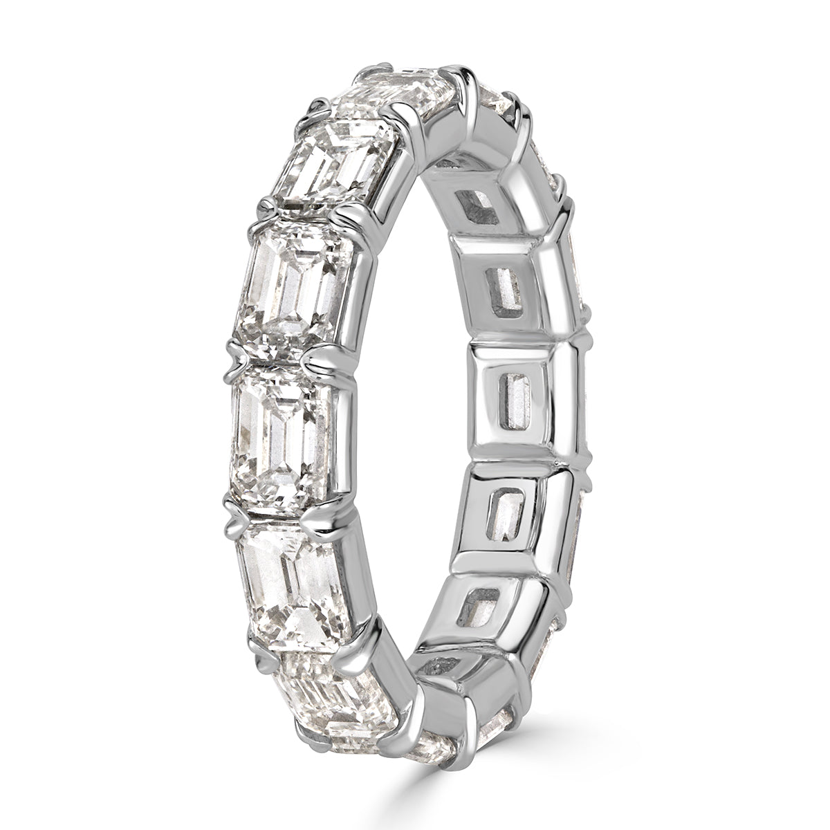 2.54ct Emerald Cut Diamond Eternity Band in 18k White Gold
