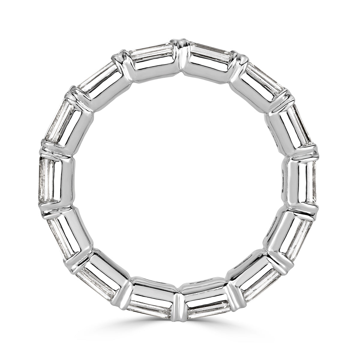 2.54ct Emerald Cut Diamond Eternity Band in 18k White Gold