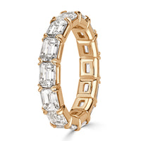 2.54ct Emerald Cut Diamond Eternity Band in 18k Champagne Yellow Gold