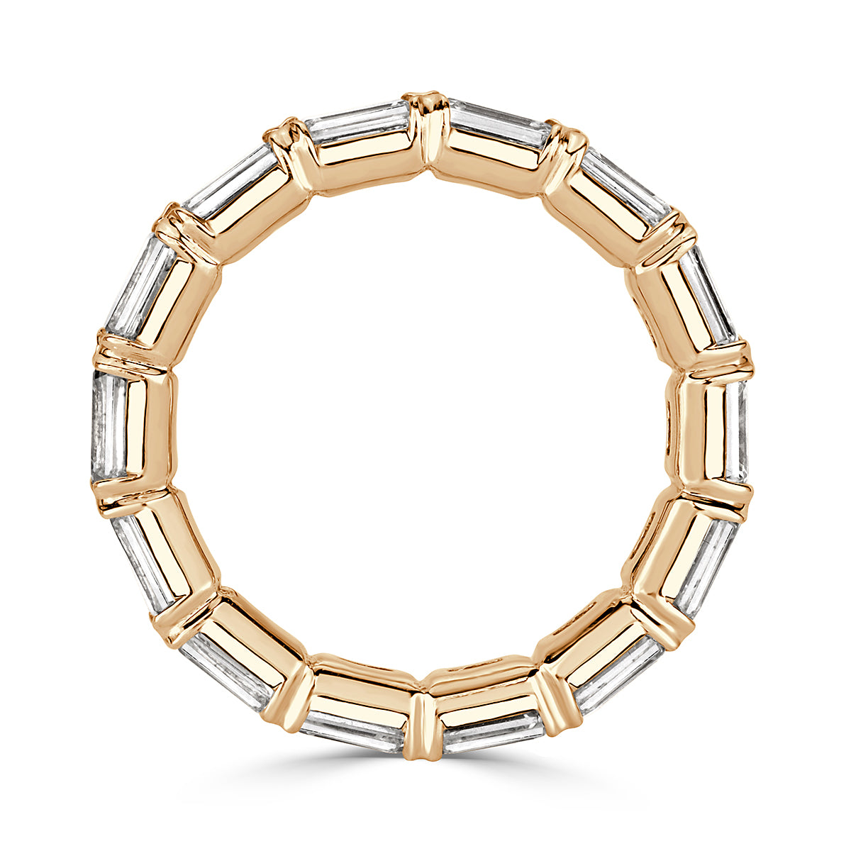 2.54ct Emerald Cut Diamond Eternity Band in 18k Champagne Yellow Gold