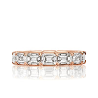 2.54ct Emerald Cut Diamond Eternity Band in 18k Rose Gold