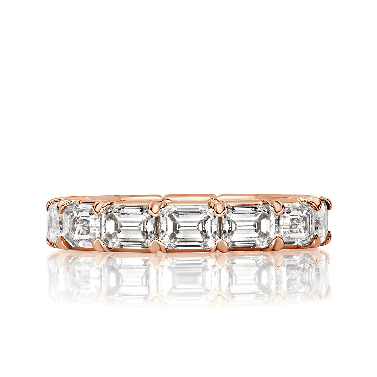 2.54ct Emerald Cut Diamond Eternity Band in 18k Rose Gold