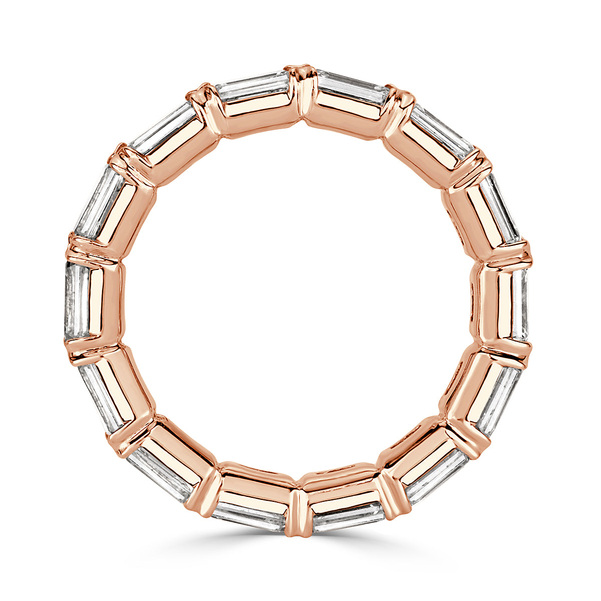 2.54ct Emerald Cut Diamond Eternity Band in 18k Rose Gold