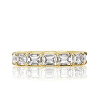 2.54ct Emerald Cut Diamond Eternity Band in 18k Yellow Gold