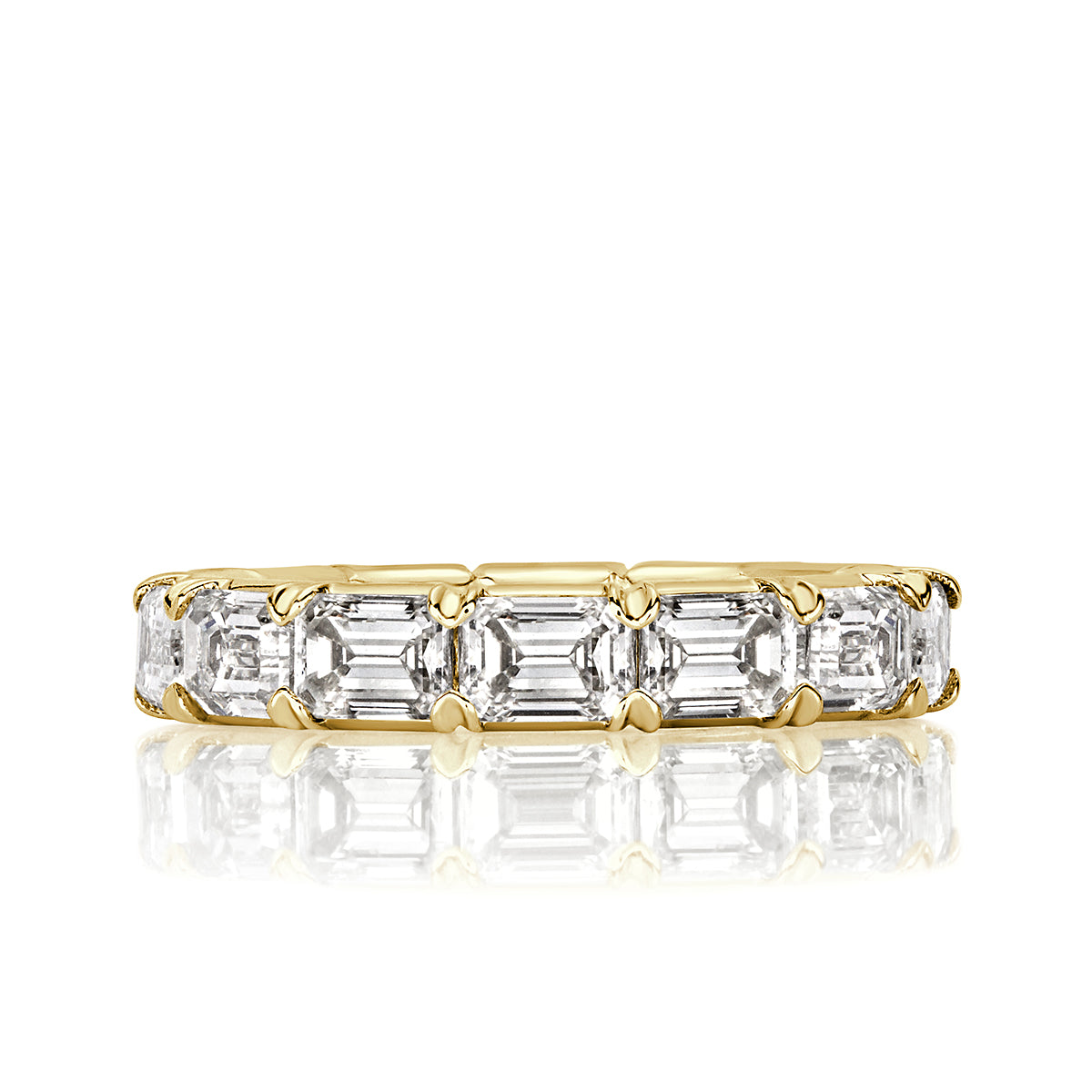 2.54ct Emerald Cut Diamond Eternity Band in 18k Yellow Gold