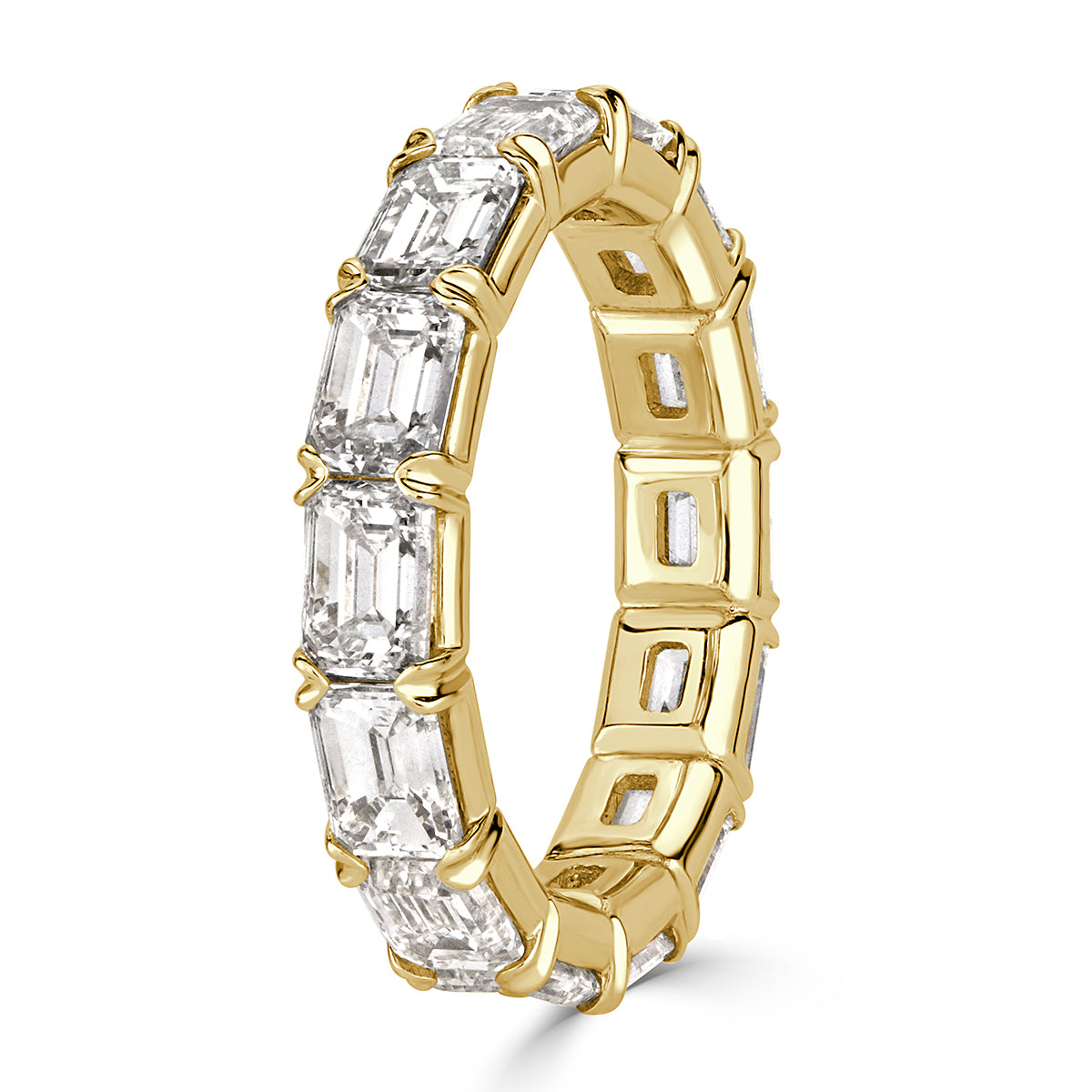 2.54ct Emerald Cut Diamond Eternity Band in 18k Yellow Gold