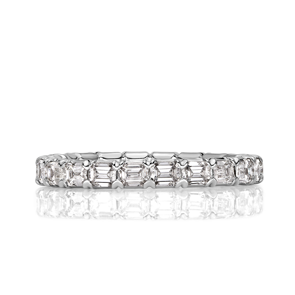 1.13ct Emerald Cut Diamond Eternity Band in 18k White Gold