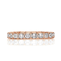 1.13ct Emerald Cut Diamond Eternity Band in 18k Rose Gold