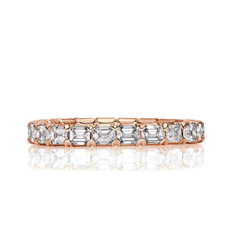 1.13ct Emerald Cut Diamond Eternity Band in 18k Rose Gold
