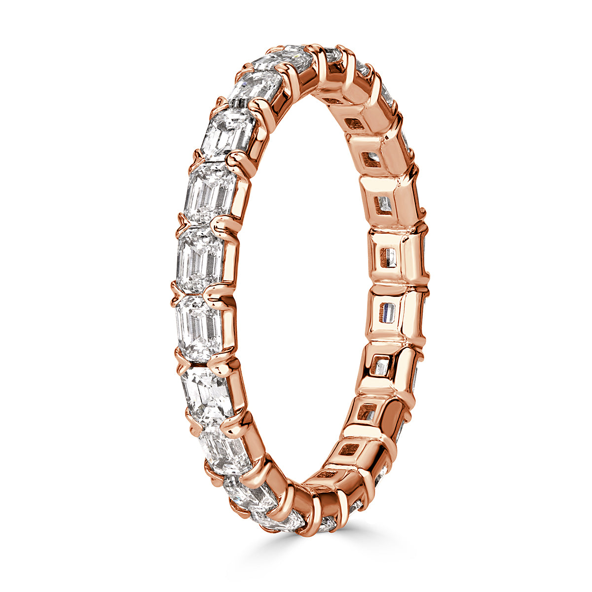 1.13ct Emerald Cut Diamond Eternity Band in 18k Rose Gold
