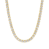 13.20ct Round Brilliant Cut Diamond Tennis Necklace in 14k Yellow Gold