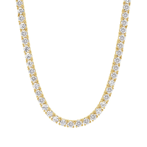 13.20ct Round Brilliant Cut Diamond Tennis Necklace in 14k Yellow Gold at 16.25'