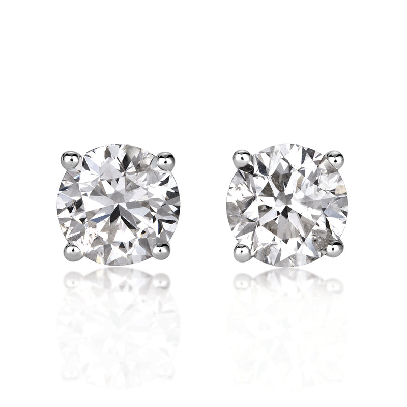 2.00ct Round Brilliant Cut Diamond Stud Earrings