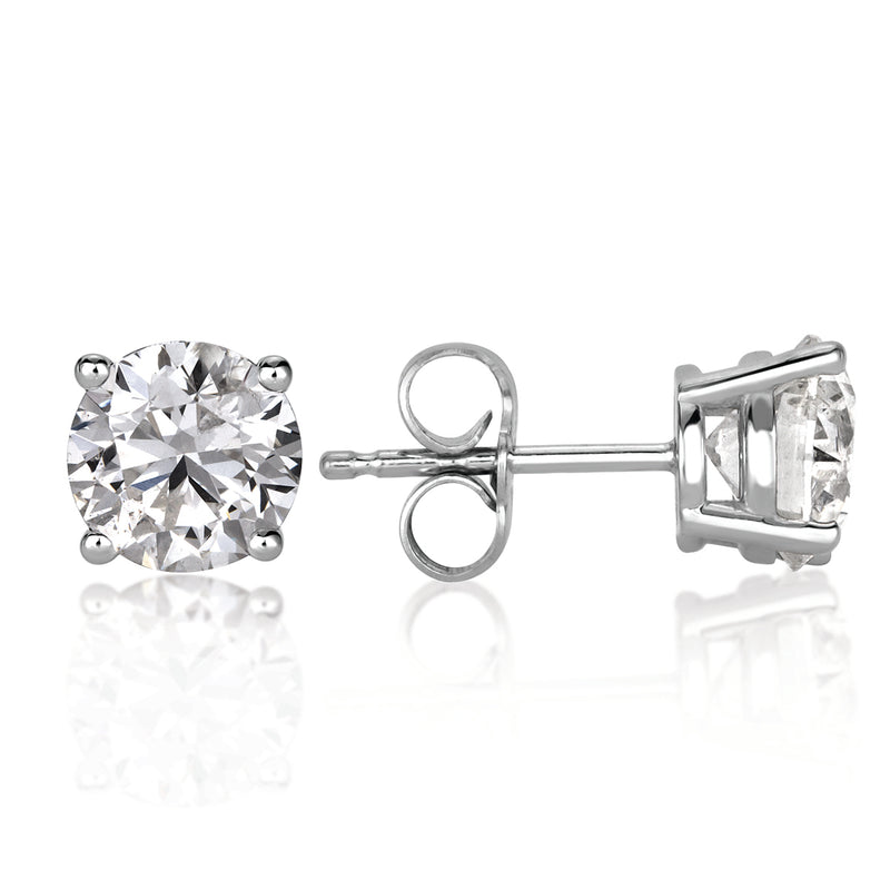 2.00ct Round Brilliant Cut Diamond Stud Earrings