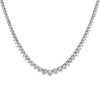 8.57ct Round Brilliant Cut Diamond Tennis Necklace in 14k White Gold at 16.5'