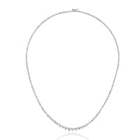 8.57ct Round Brilliant Cut Diamond Graduated Tennis Necklace in 14k White Gold