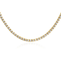 5.31ct Round Brilliant Cut Diamond Tennis Necklace in 14k Yellow Gold