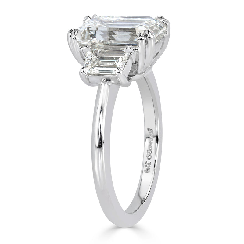 4.22ct Emerald Cut Diamond Engagement Ring
