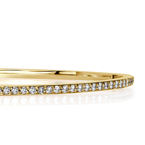 1.00ct Round Brilliant Cut Diamond Bangle Bracelet in 14K Yellow Gold