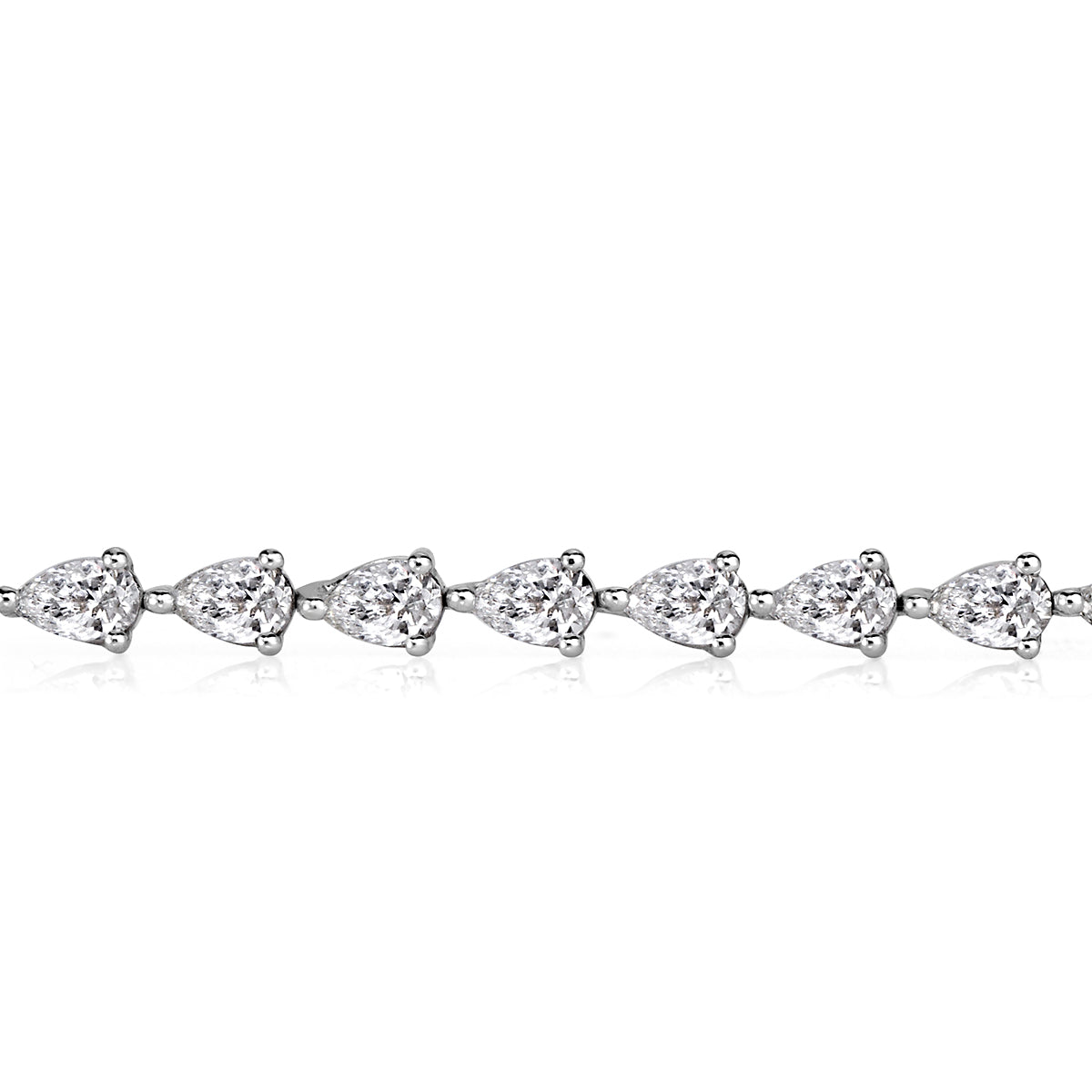 3.29ct Pear Shape Diamond Tennis Bracelet in 18k White Gold