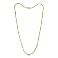 8.67ct Round Brilliant Cut Diamond Tennis Necklace in 14K Yellow Gold at 16.5'