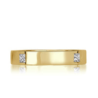 0.45ct Princess Cut Diamond Men's Wedding Band in 18K Yellow Gold