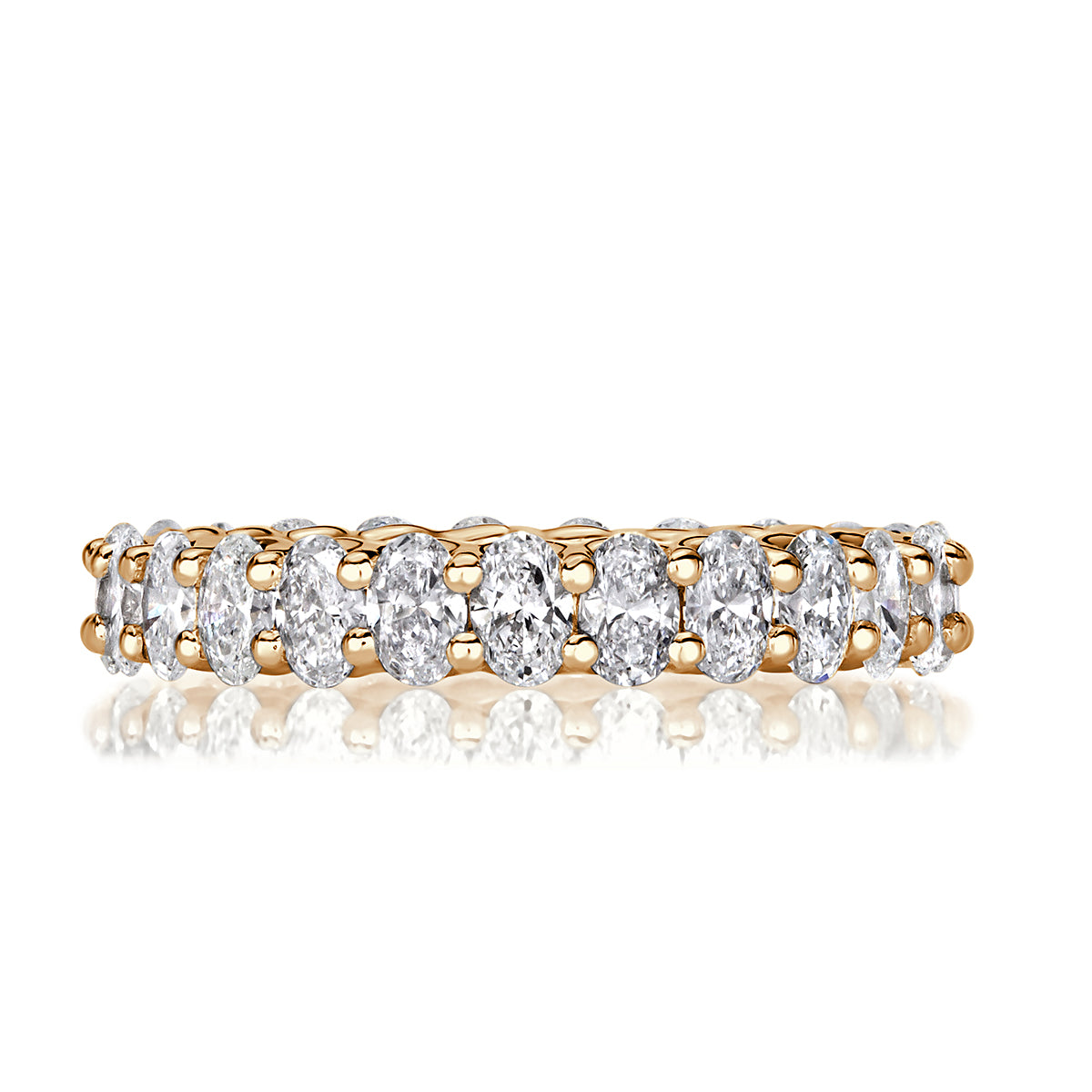 2.30ct Oval Cut Diamond Eternity Band in 18K Champagne Yellow Gold