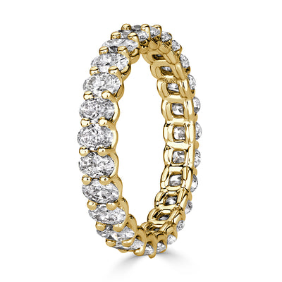 2.30ct Oval Cut Diamond Eternity Band in 18K Yellow Gold