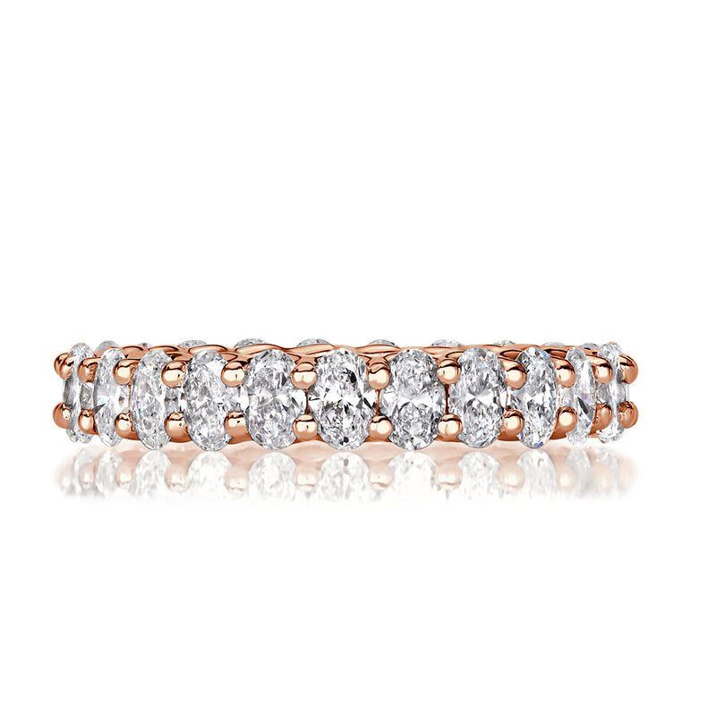 2.30ct Oval Cut Diamond Eternity Band in 18K Rose Gold