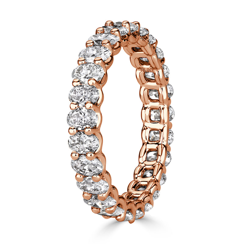 2.30ct Oval Cut Diamond Eternity Band in 18K Rose Gold