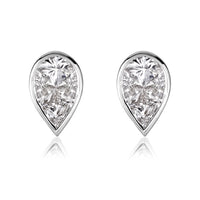 0.86ct Pear Shaped Diamond Mosaic Stud Earrings in 18K White Gold