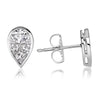 0.86ct Pear Shaped Diamond Mosaic Stud Earrings in 18K White Gold