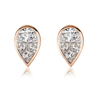 0.86ct Pear Shaped Diamond Mosaic Stud Earrings in 18K Rose Gold