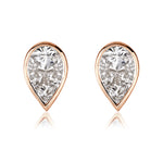 0.86ct Pear Shaped Diamond Mosaic Stud Earrings in 18K Rose Gold
