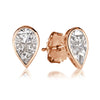 0.86ct Pear Shaped Diamond Mosaic Stud Earrings in 18K Rose Gold