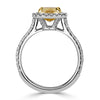 2.58ct Fancy Light Yellow Cushion Cut Diamond Engagement Ring