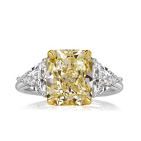 5.20ct Fancy Yellow Radiant Cut Diamond Engagement Ring
