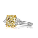 5.20ct Fancy Yellow Radiant Cut Diamond Engagement Ring
