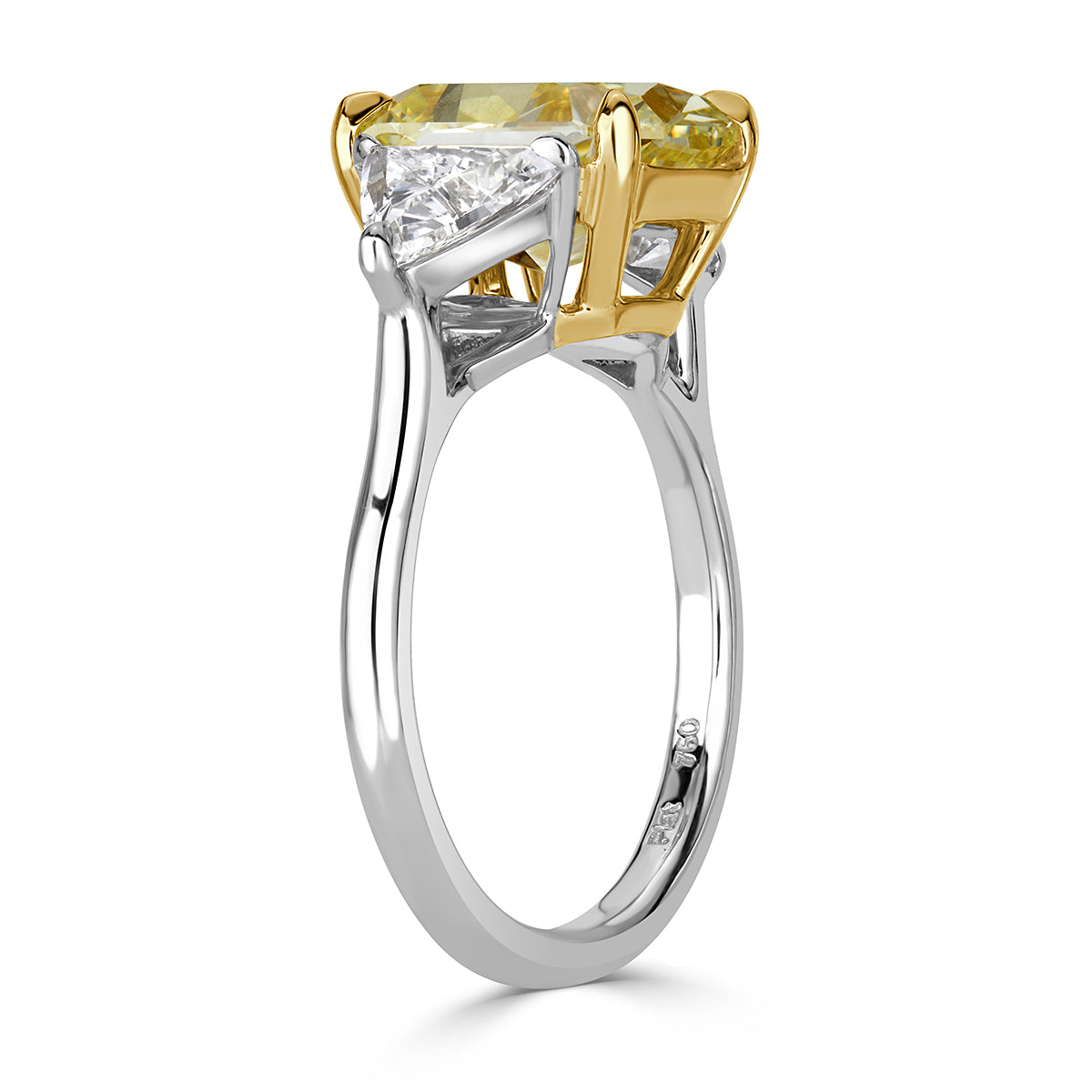 5.20ct Fancy Yellow Radiant Cut Diamond Engagement Ring