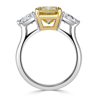 5.20ct Fancy Yellow Radiant Cut Diamond Engagement Ring