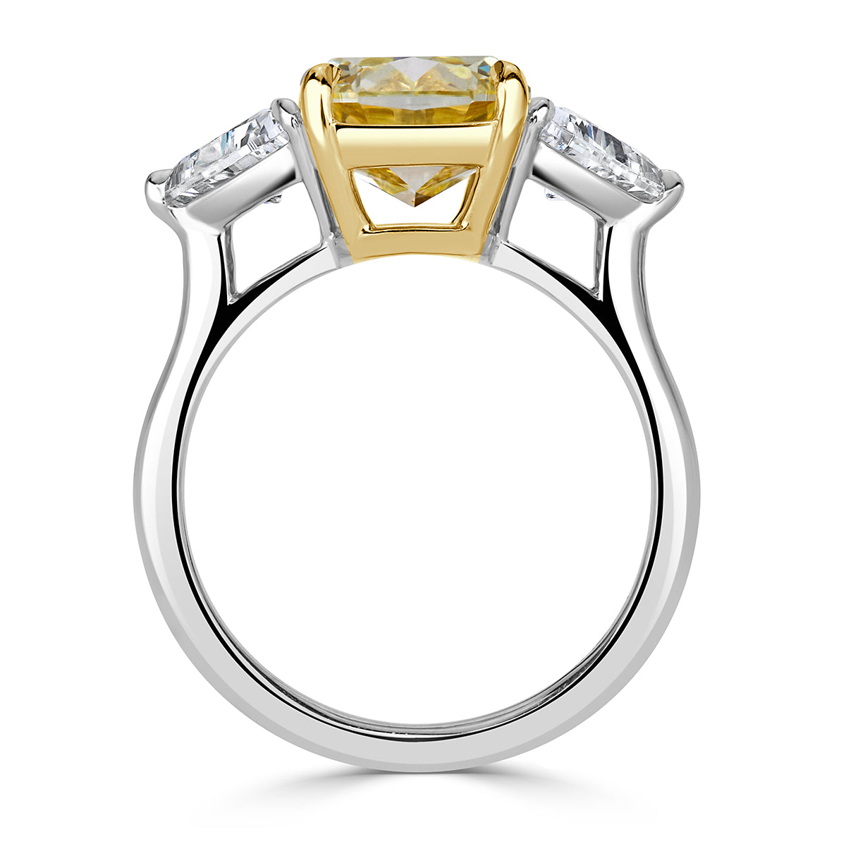 5.20ct Fancy Yellow Radiant Cut Diamond Engagement Ring