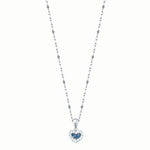 0.35ct Baguette Cut Diamond & Blue Sapphire Pendant