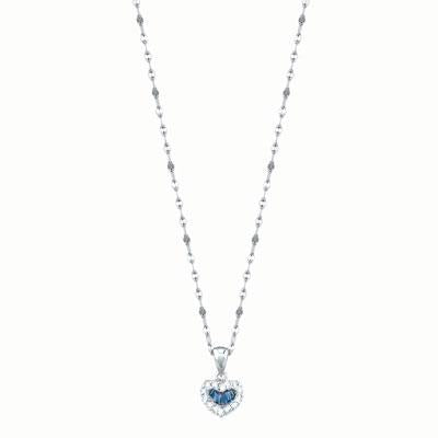 0.35ct Baguette Cut Diamond & Blue Sapphire Pendant