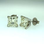 6.19ct Princess Cut Diamond Stud Earrings