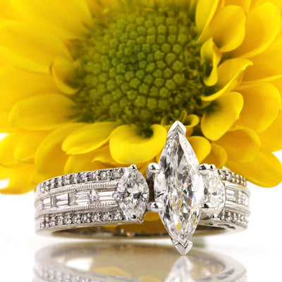 2.20ct Marquise Diamond Engagement Ring