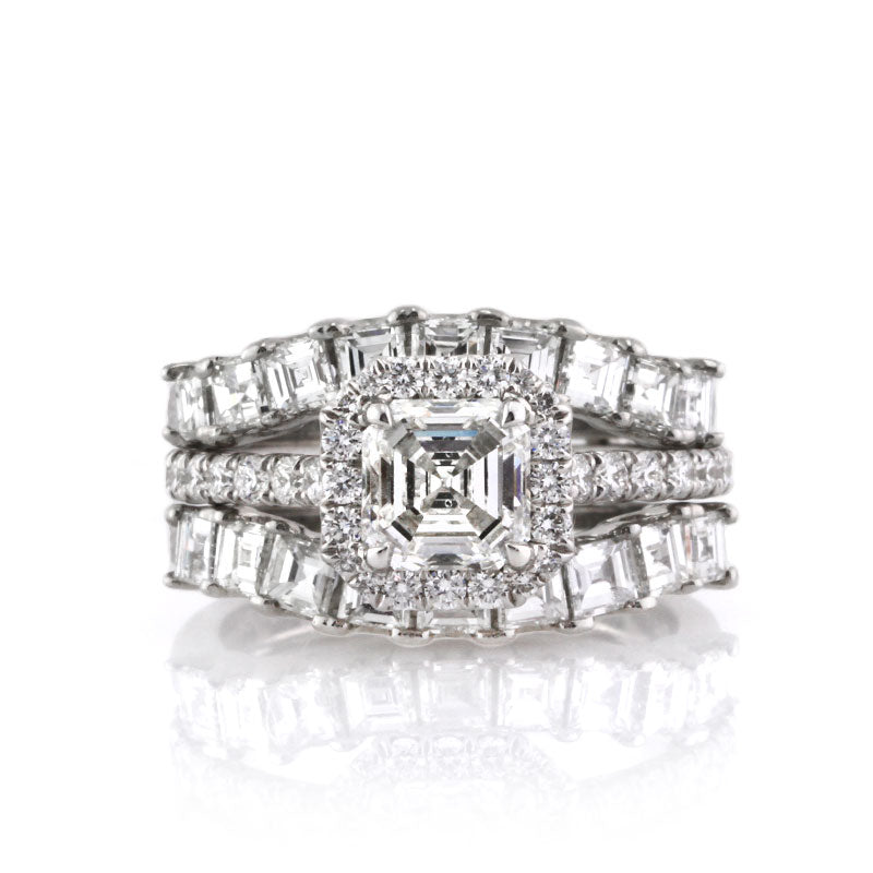 1.80ct Asscher Cut Diamond Wedding Ring Jacket