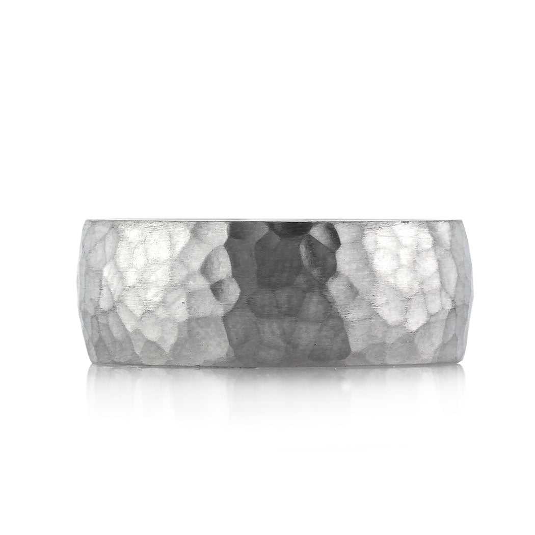 Men's Hammered Finish Wedding Band in Platinum 9.0mm