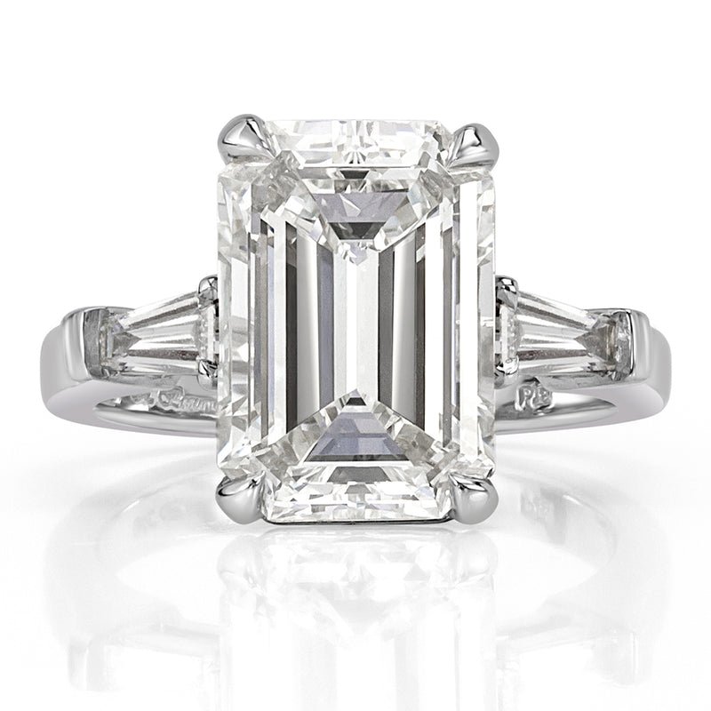 5.89ct Emerald Cut Diamond Engagement Ring